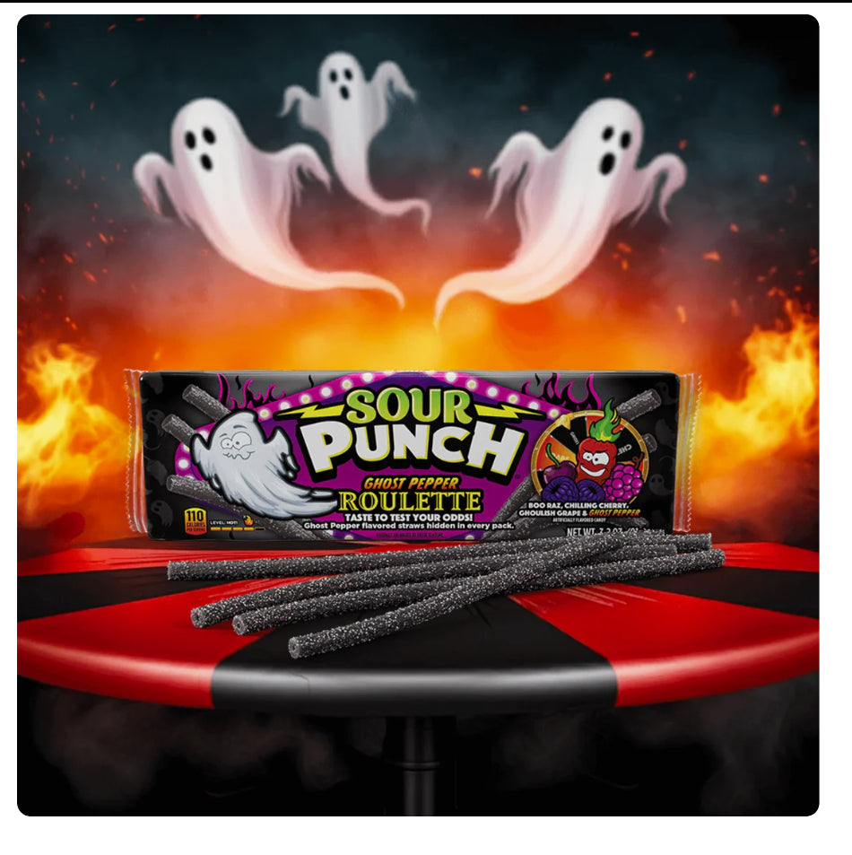 Sour Punch Ghost Pepper Roulette Straws 3.2oz (Limited Time)