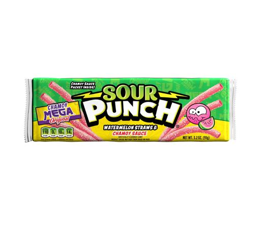 Sour Punch Watermelon Straws with Chamoy Sauce 3.2oz