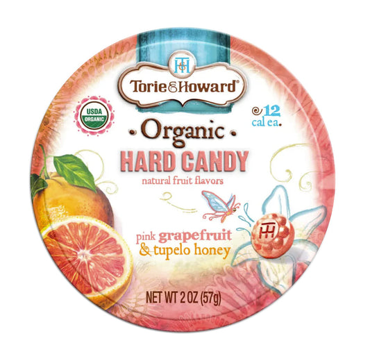 Torie & Howard Organic Hard Candy, Pink Grapefruit & Tupelo Honey 2oz