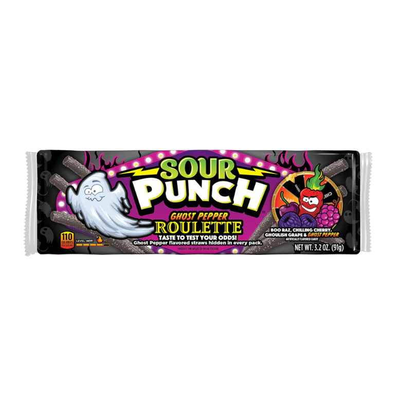 Sour Punch Ghost Pepper Roulette Straws 3.2oz (Limited Time)